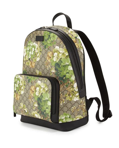 gucci backpack flowers|Gucci backpack with blue flowers.